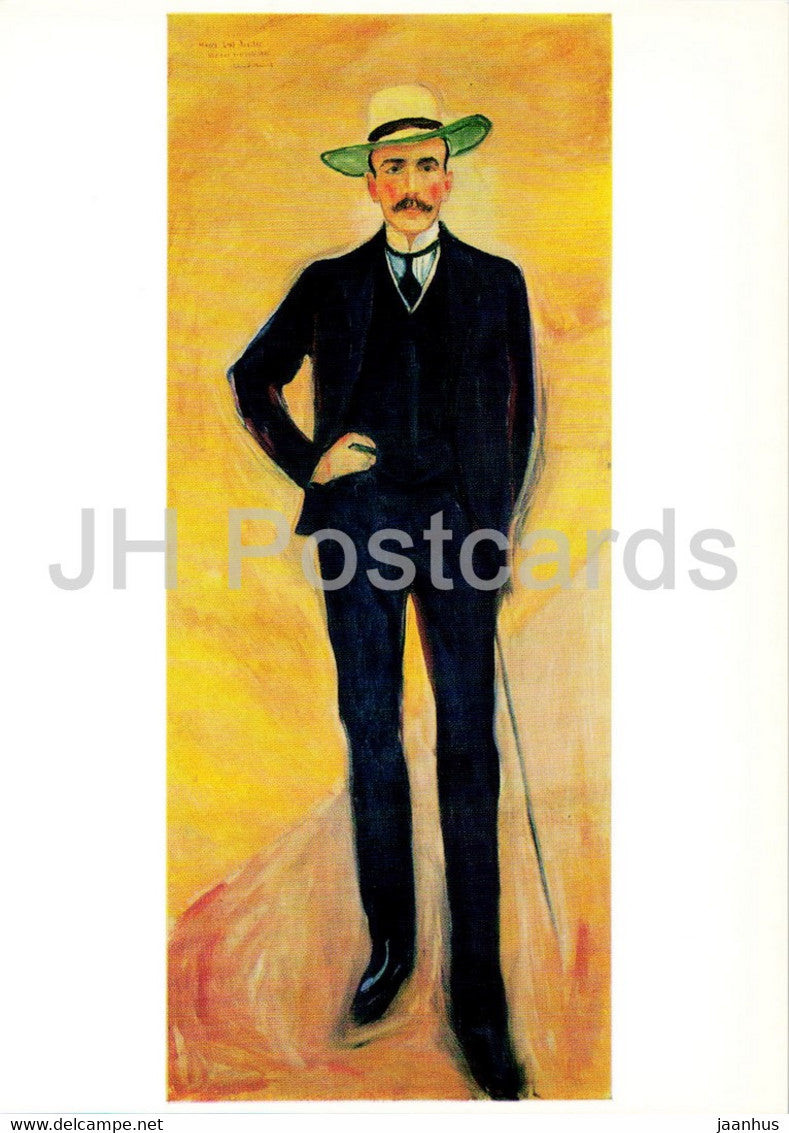 painting by Edvard Munch - Portrat Harry Graf Kessler - portrait - Norwegian art - Germany - unused - JH Postcards