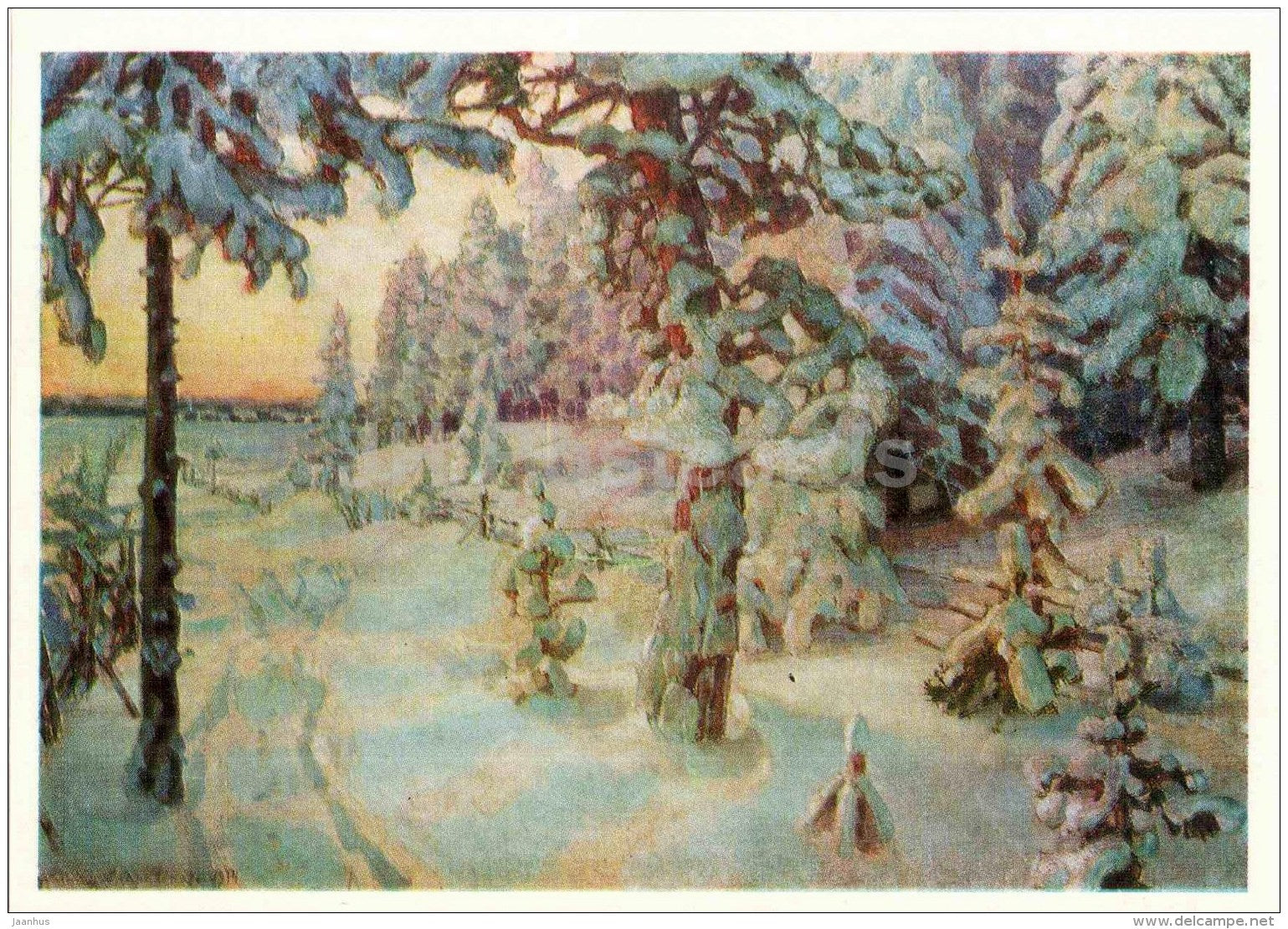 painting by A. Vasnetsov - Winter Dream , 1908-14 - forest - Four Seasons - russian art - Russia USSR - 1980 - unused - JH Postcards