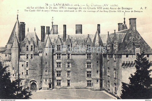 Langeais - Le Chateau - castle - 36 - old postcard - France - used