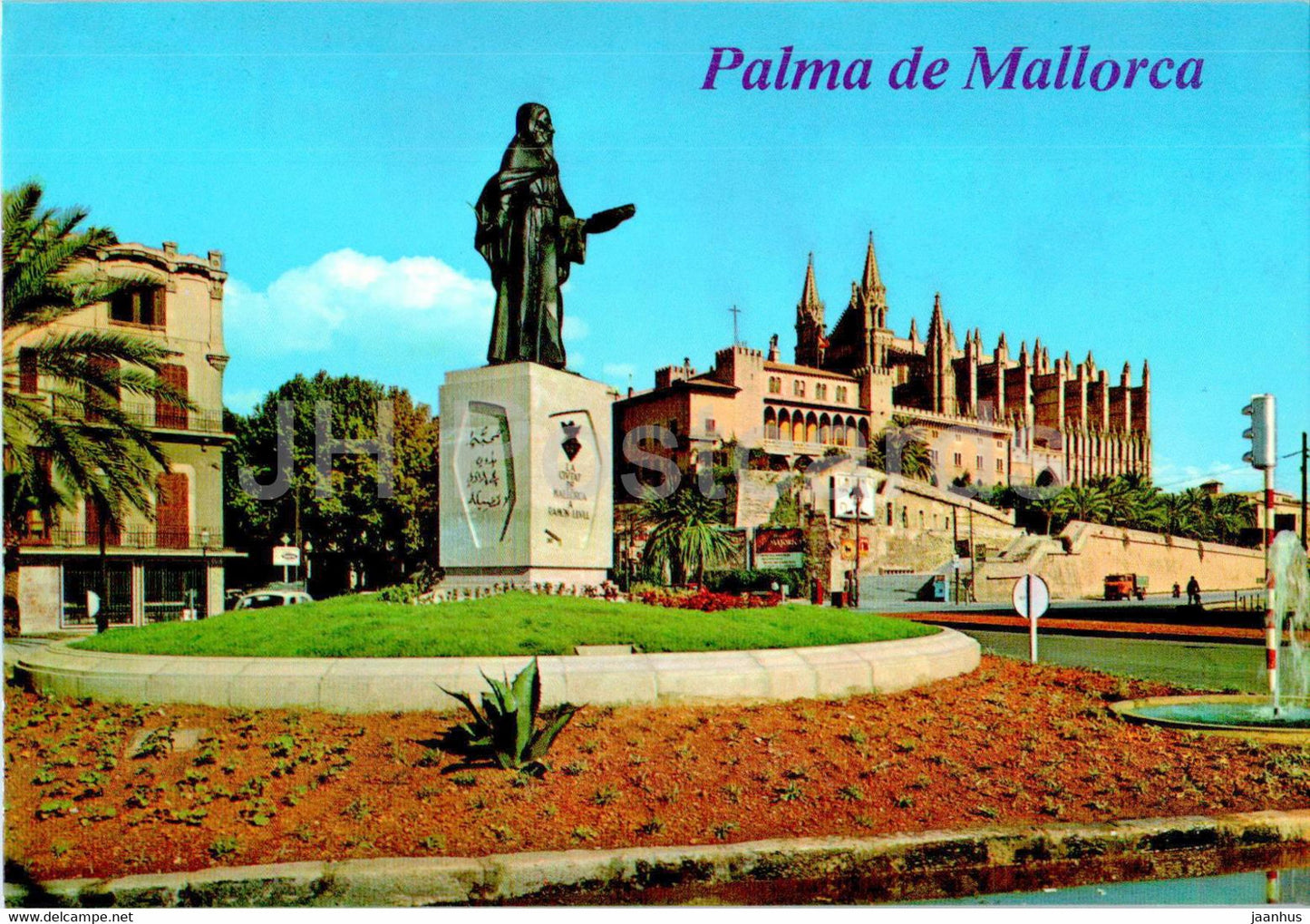 Palma de Mallorca - Monumento a Ramon Llull - Al fondo - la Catedral - monument - 1039 - Spain - unused - JH Postcards