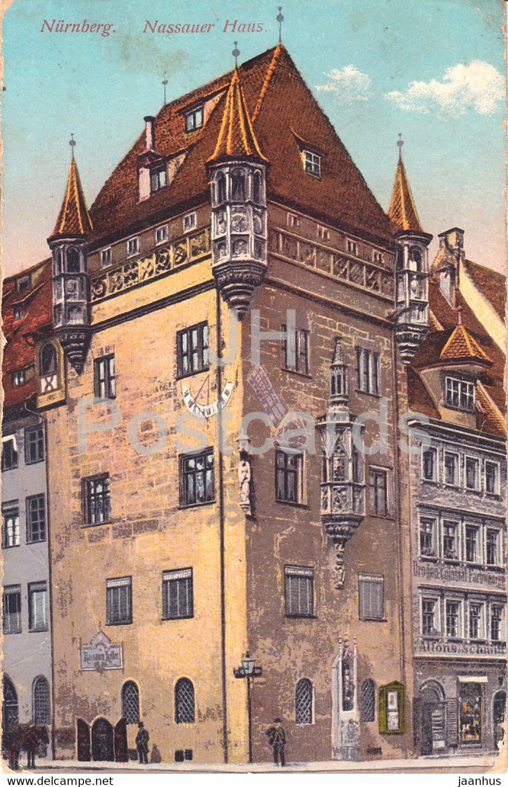 Nurnberg - Nassauer Haus - Nuremberg - old postcard - Germany - used - JH Postcards