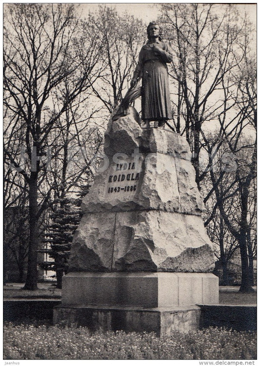 monument to Estonian Poet L. Koidula - Pärnu - 1966 - Estonia USSR - unused - JH Postcards