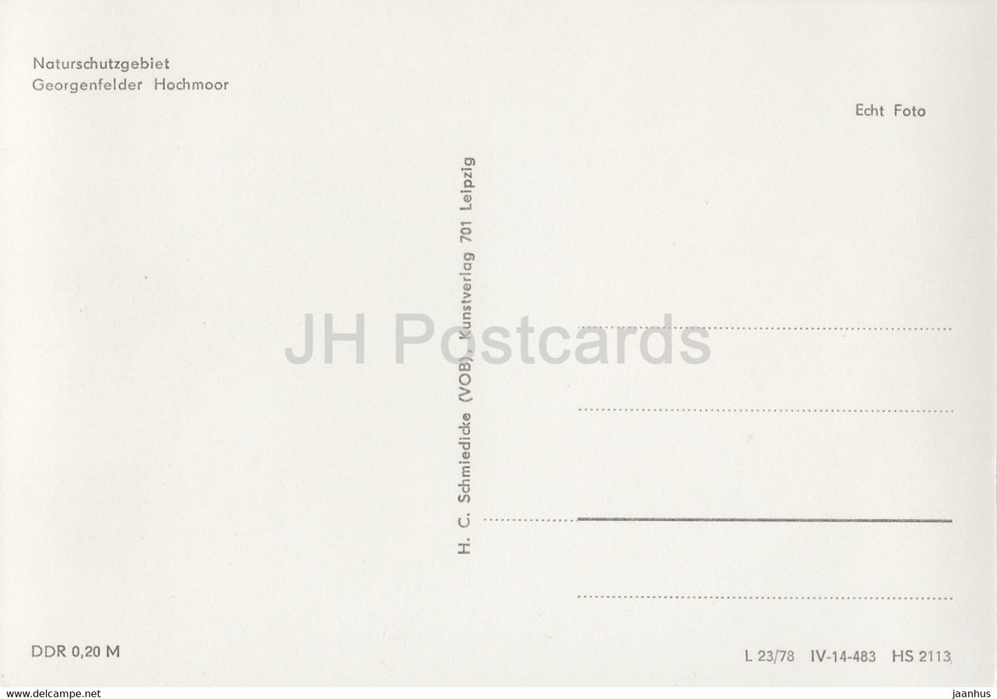 Naturschutzgebiet Georgenfelder Hochmoor - 4 - Germany DDR - unused