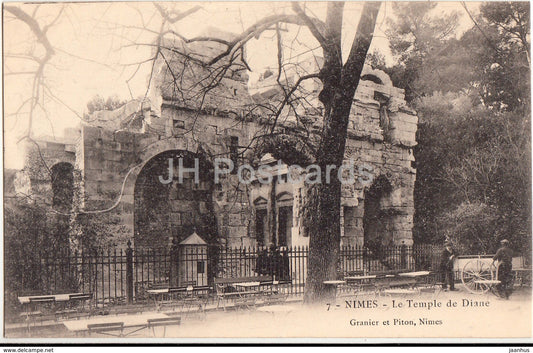 Nimes - Temple de Diane - 7 - old postcard - France - unused - JH Postcards