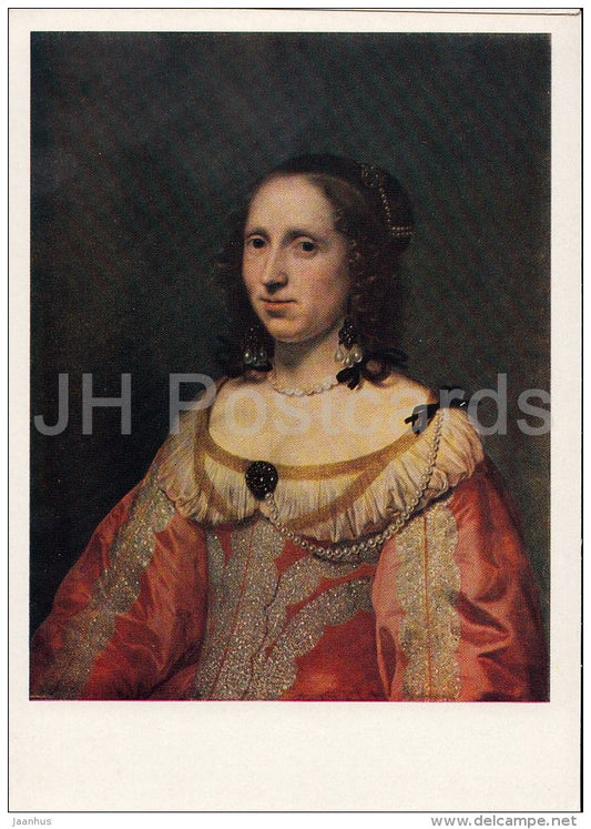 painting by Bartholomeus van der Helst - Portrait of a Woman , 1649 - Dutch art - 1956 - Russia USSR - unused - JH Postcards