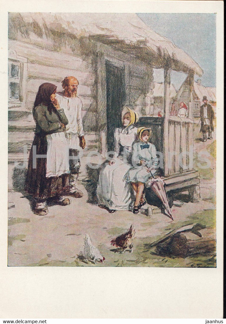 Works by Russian Writer Chekhov - The New Villa - illustration - 1959 - Russia USSR - unused - JH Postcards