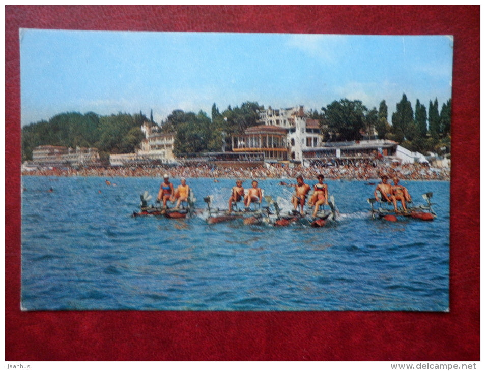 pedalos - Sochi beach - 1972 - Russia USSR - unused - JH Postcards