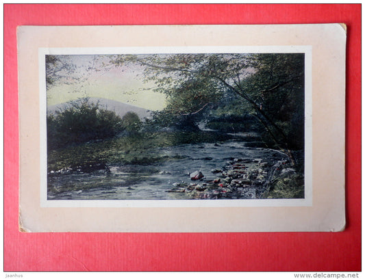 photograph - river - mountains - 1027/4 - circulated in Estonia Reval Imperial Russia 1910 - JH Postcards