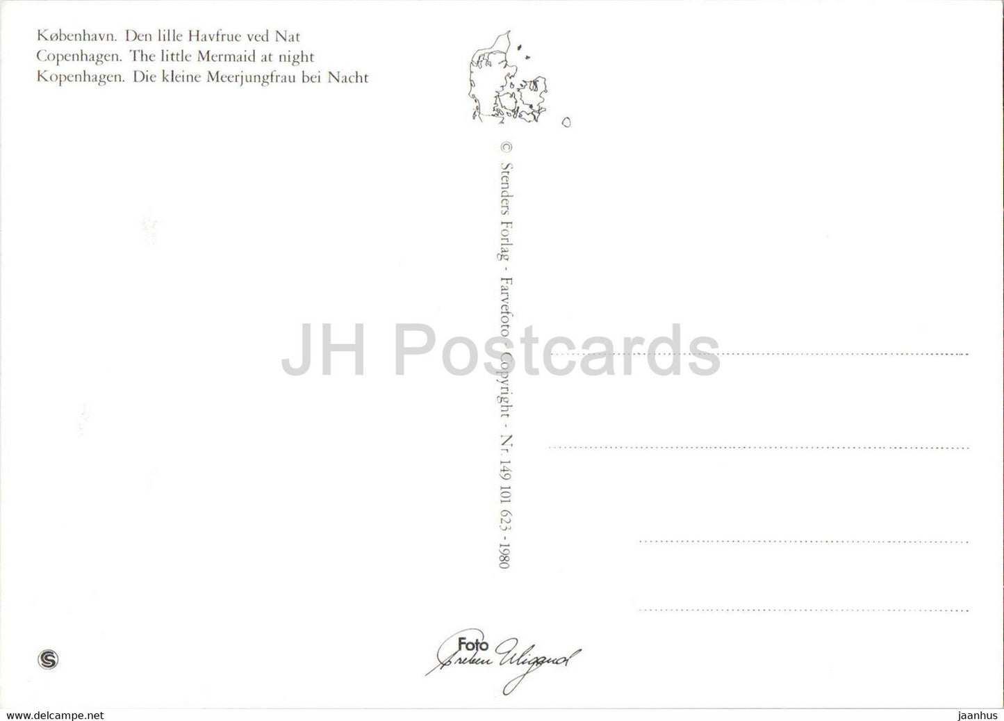 Kopenhagen – Die kleine Meerjungfrau bei Nacht – Dänemark – unbenutzt