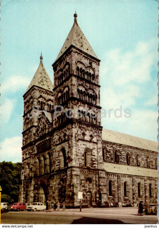 Lund Domkyrkan - cathedral - old postcard - Sweden - used - JH Postcards