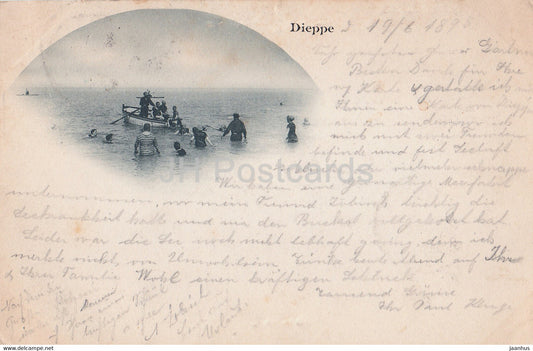 Dieppe - beach - old postcard - 1898 - France - used - JH Postcards