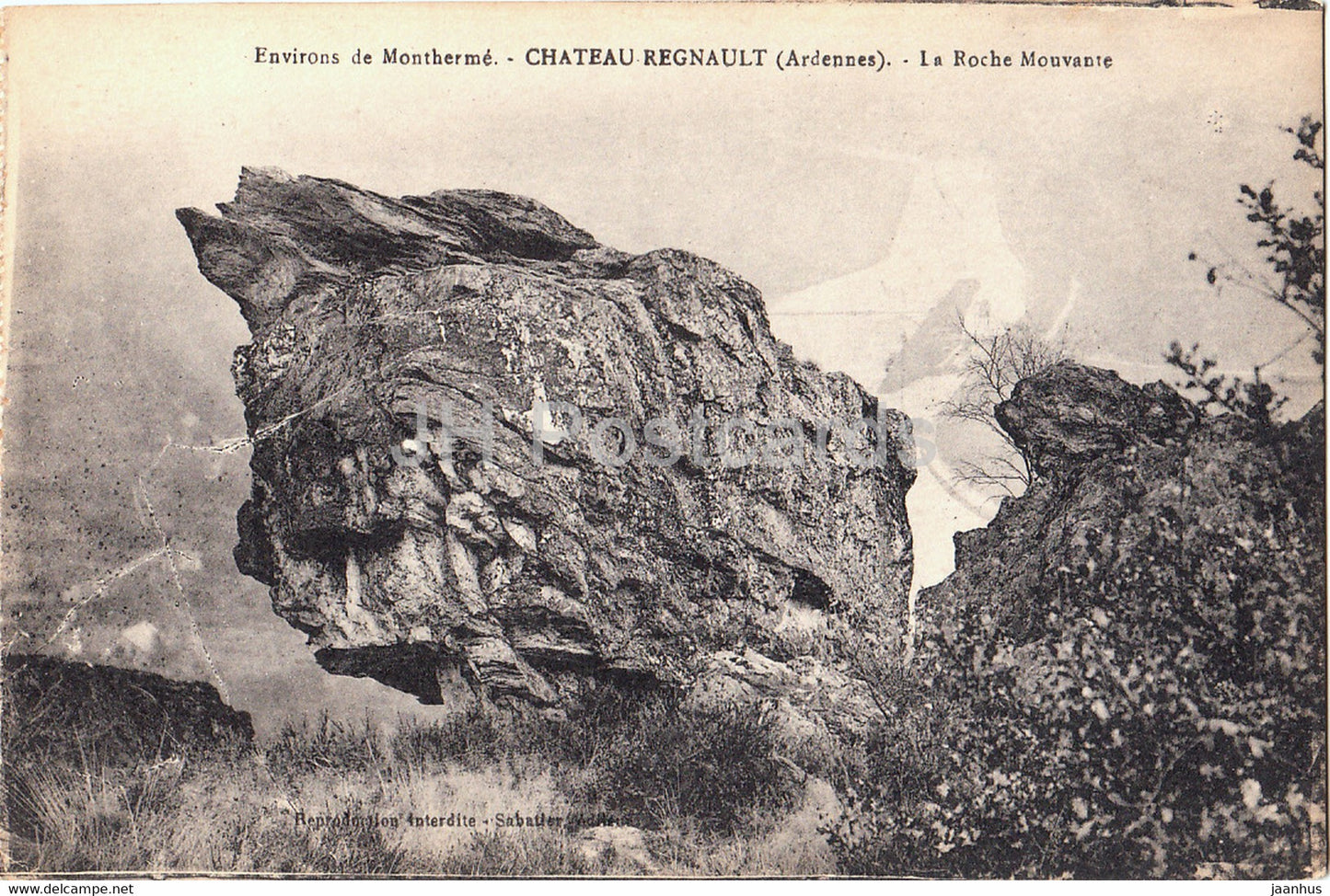 Environs de Montherme - Chateau Regnault - La Roche Mouvante - old postcard - 1929 - France - used - JH Postcards