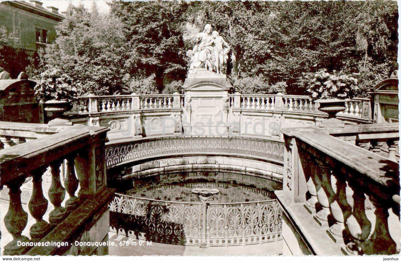 Donaueschingen Donauquelle 678 m - old postcard - Germany - unused - JH Postcards
