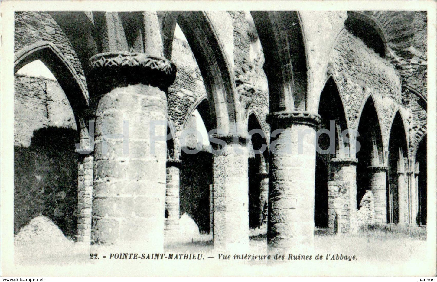 Pointe Saint Mathieu - Vue interieure des Ruines de l'Abbaye - Abbey Ruins - 22 - old postcard - France - unused - JH Postcards