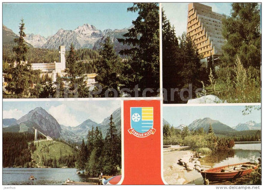 Ski jumping hill - 1 - hotel Panorama - Strbske Pleso - Vysoke Tatry - High Tatras - Czechoslovakia - Slovakia - unused - JH Postcards