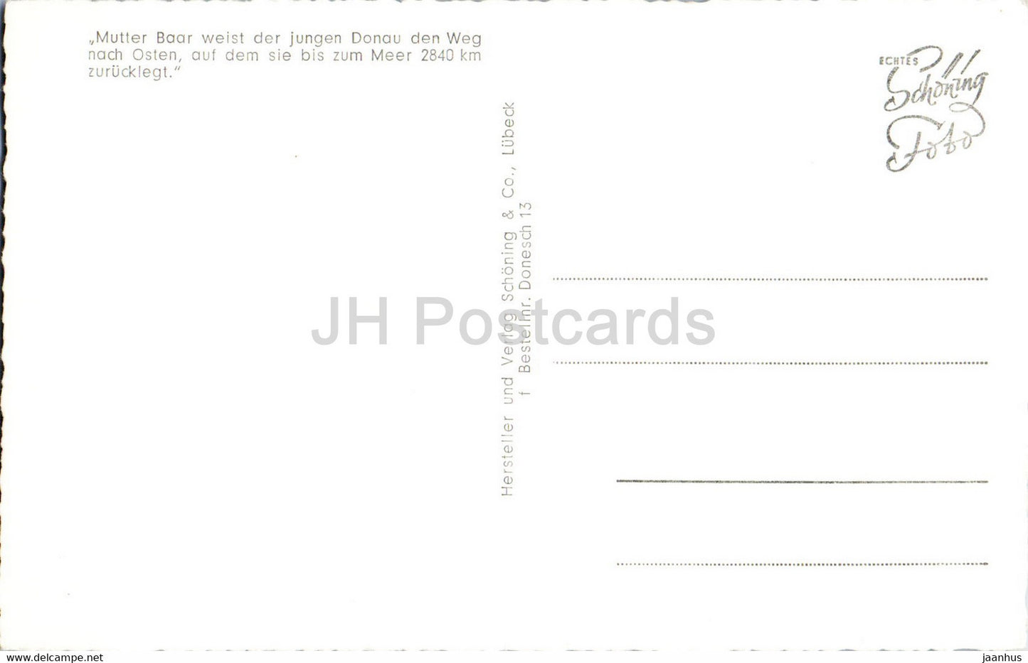 Donaueschingen Donauquelle 678 m - old postcard - Germany - unused