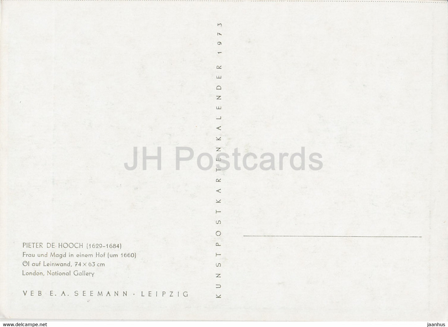 peinture de Pieter de Hooch - Frau und Magd in einem Hof ​​- Art néerlandais - 1973 - Allemagne DDR - inutilisé