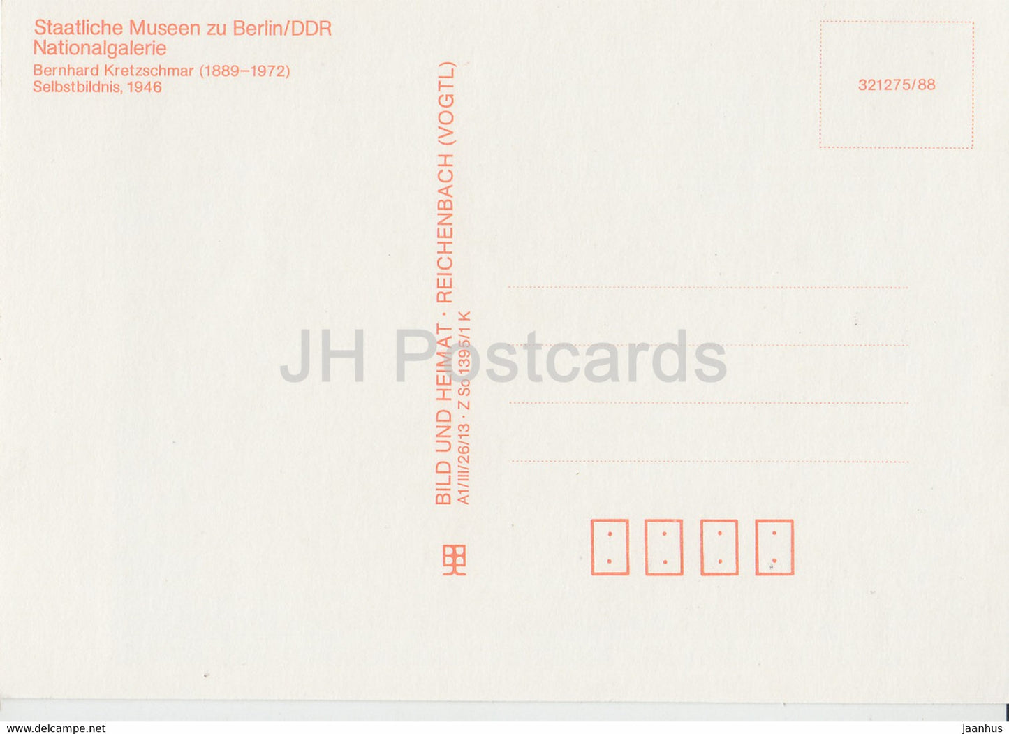 Gemälde von Bernhard Kretzschmar - Selbstbildnis - Deutsche Kunst - Deutschland - unbenutzt