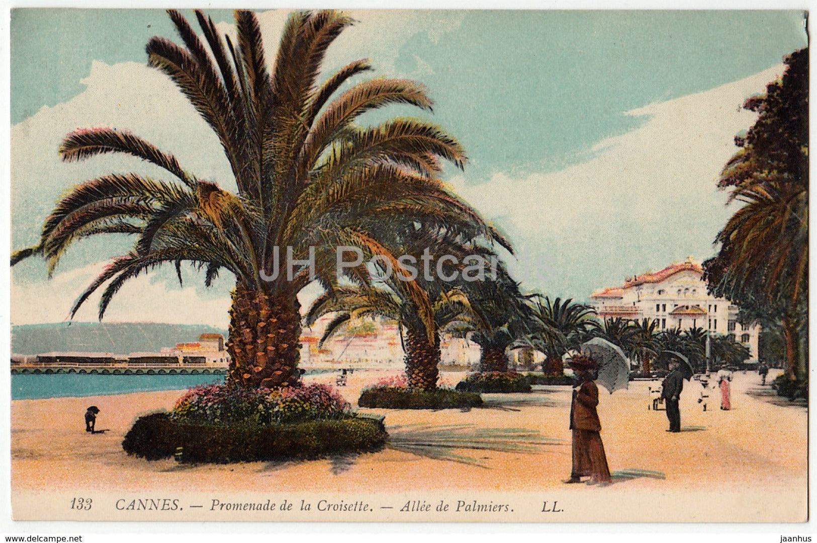 Cannes - Promenade de la Croisette - Allee de Palmiers - 133 - old postcard - France - unused - JH Postcards
