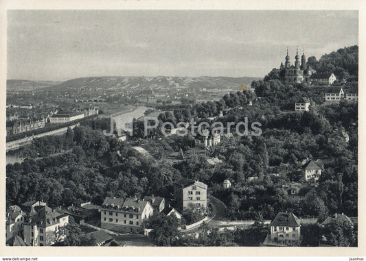 Wurzburg Kapelle - Blick von der Festung Marienberg - old postcard - Germany - unused - JH Postcards