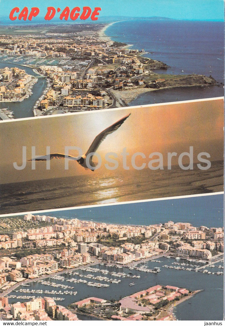Cap d'Agde - vues aeriennes - multiview - 1985 - France - used - JH Postcards