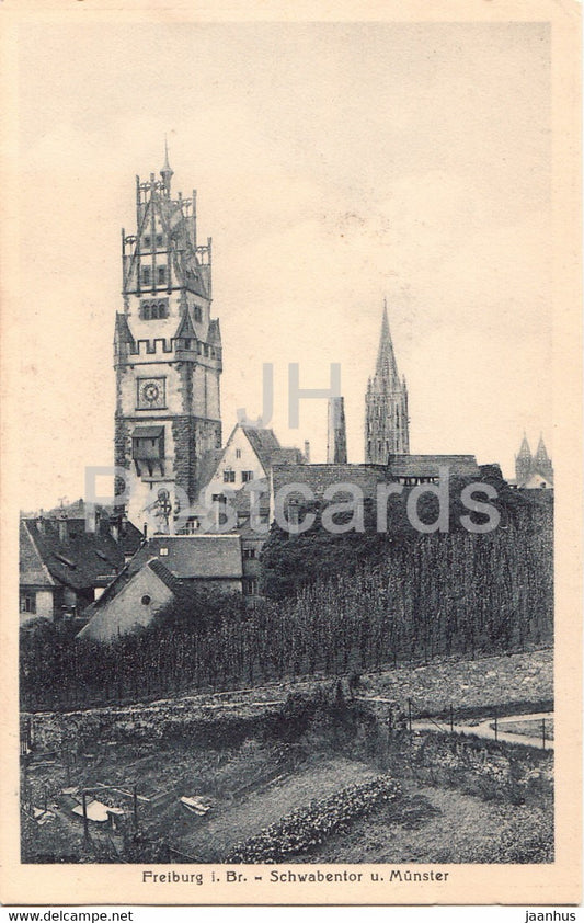 Freiburg i Br - Schwabentor u Munster - 47727 - old postcard - Germany - unused - JH Postcards