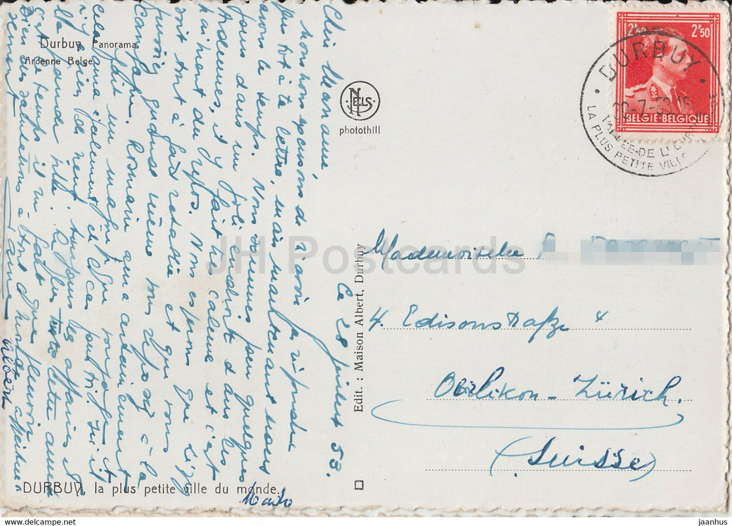 Durbuy - panorama - Ardenne Belge - old postcard - 1953 - Belgium - used