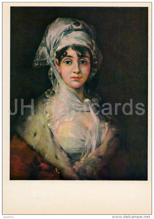 painting by Francisco de Goya - Portrait of Antonia Zarate , 1811 - woman - Spanish art - 1980 - Russia USSR - unused - JH Postcards