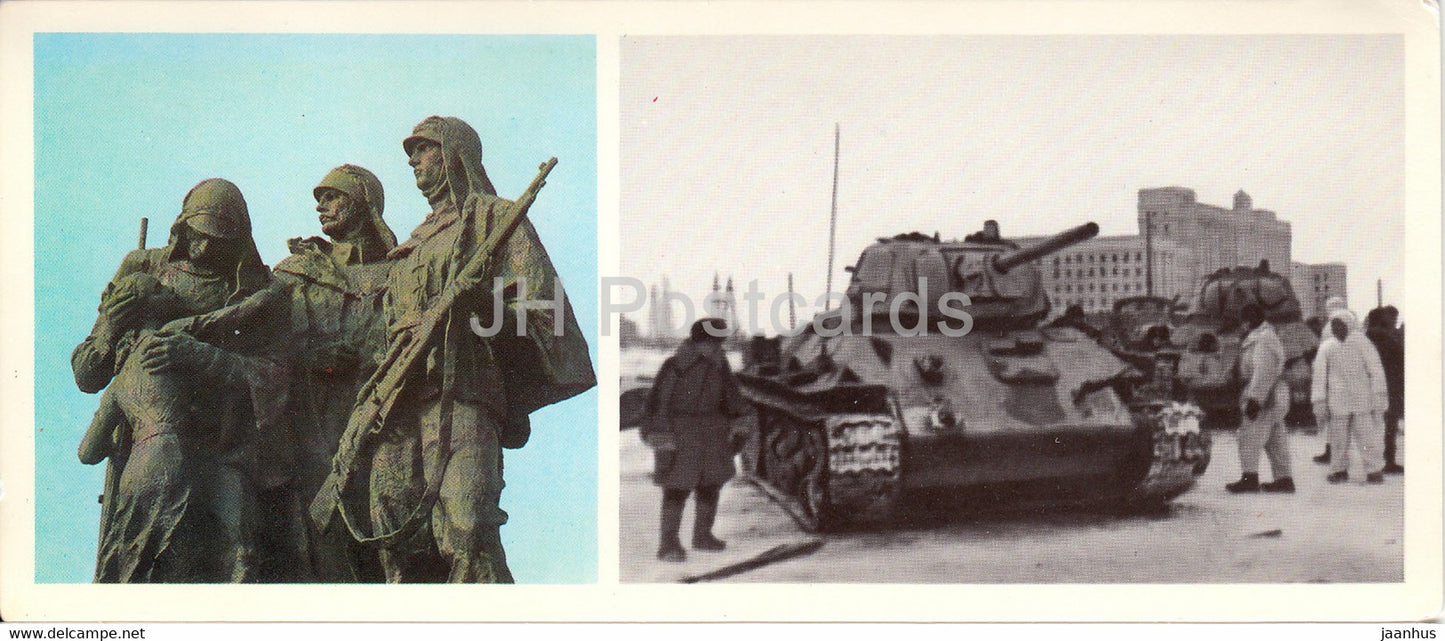 Monument to the Heroic Defenders of Leningrad - Avengers - tank military - memorial 1976 - Russia USSR - unused - JH Postcards