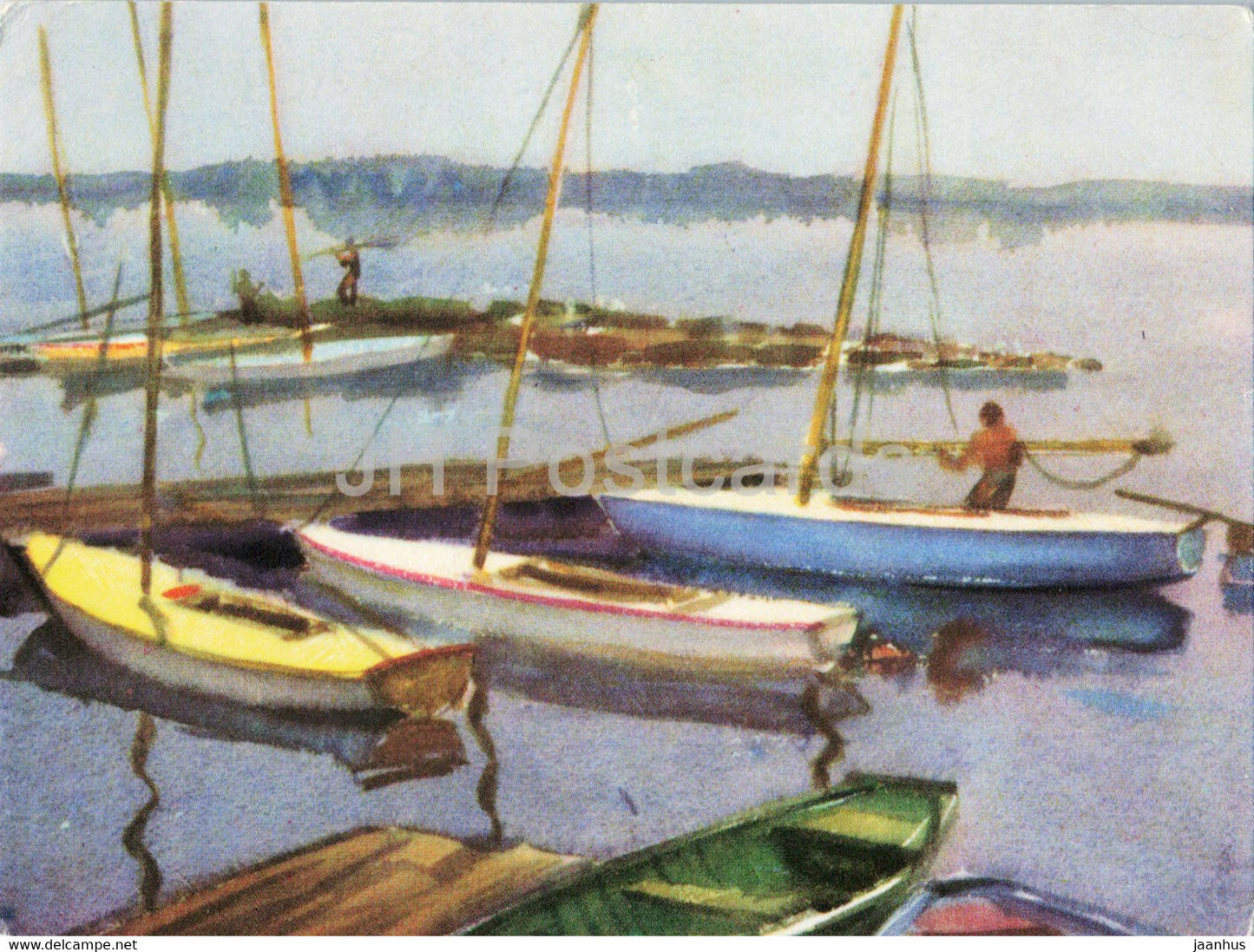painting by M. Karpenko - Sailing Boat - Latvian art - 1963 - Latvia USSR - unused - JH Postcards