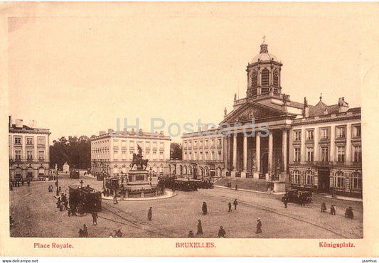 Bruxelles - Brussels - Place Royale - Konigsplatz - tram - old postcard - Belgium - unused - JH Postcards