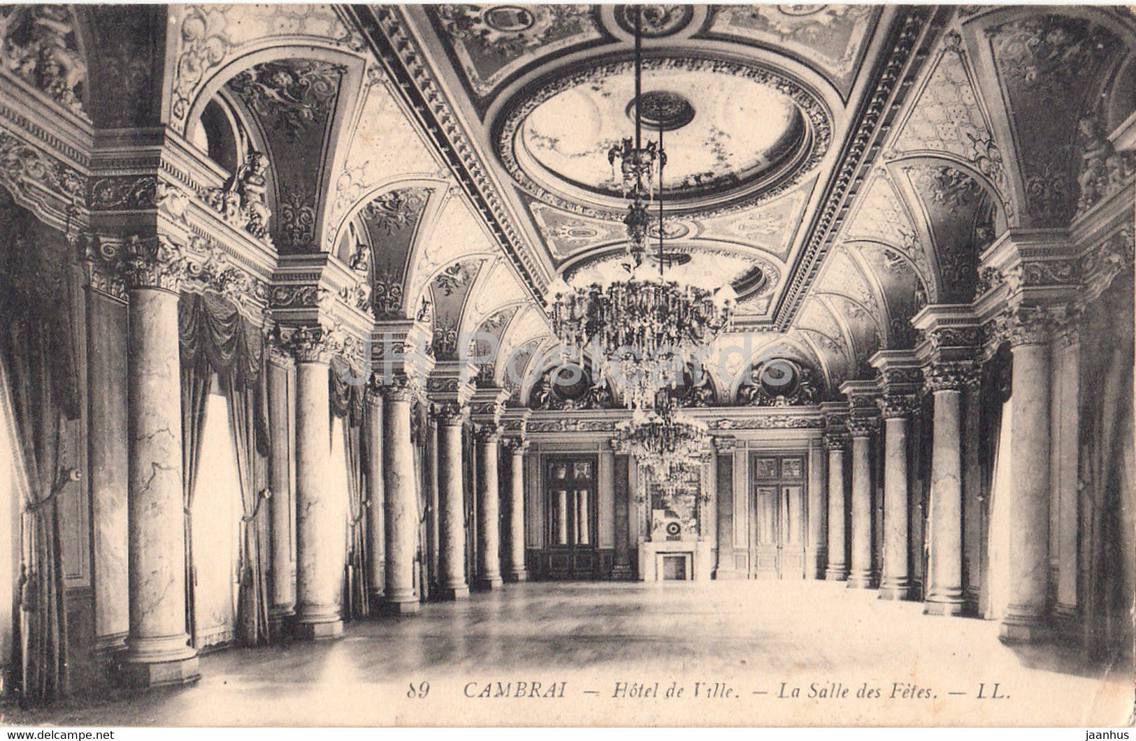 Cambrai - Hotel de Ville - La Salle des Fetes - 89 - old postcard - France - used - JH Postcards