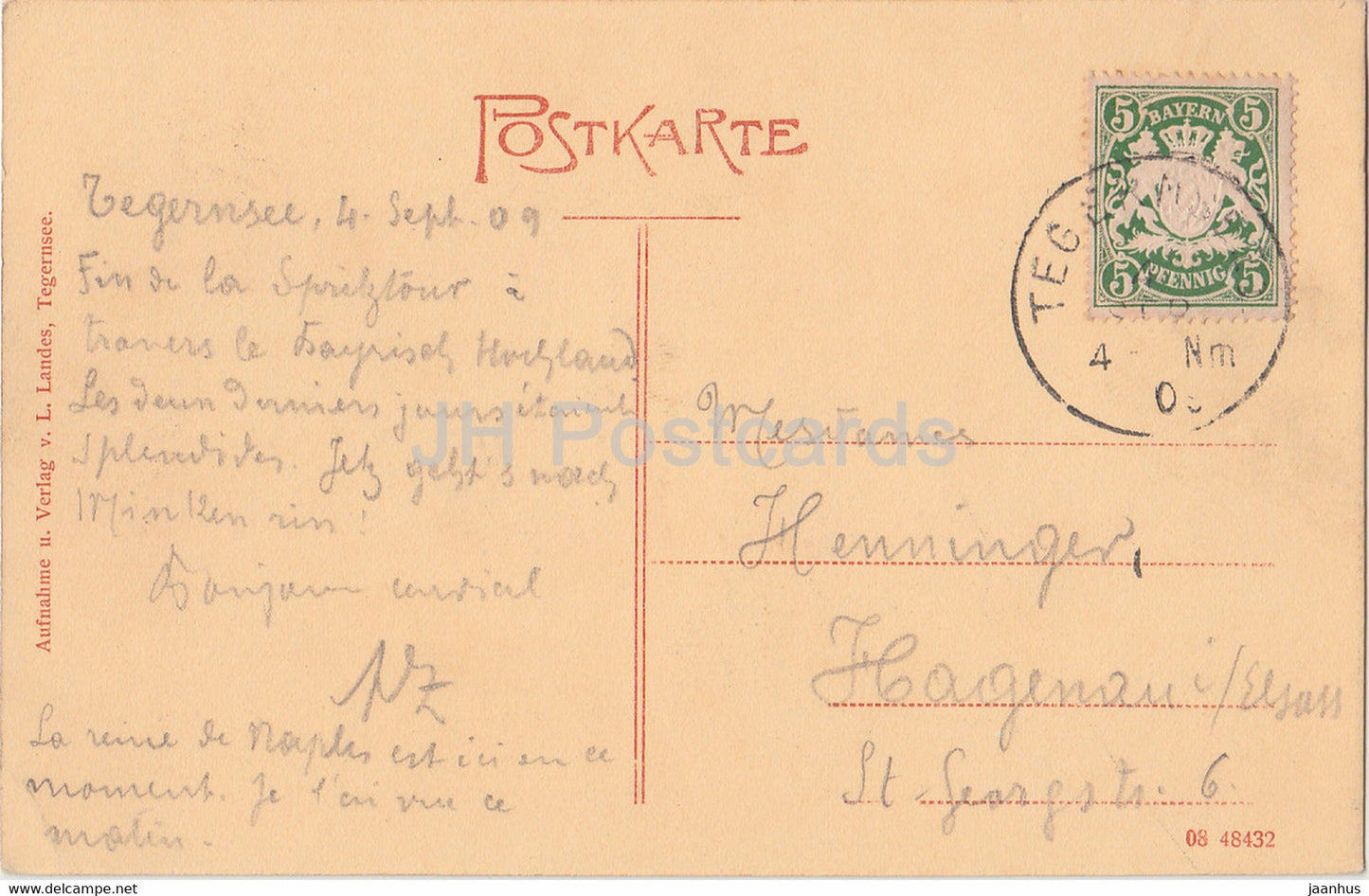 Tegernsee - old postcard - 1909 - Germany - used
