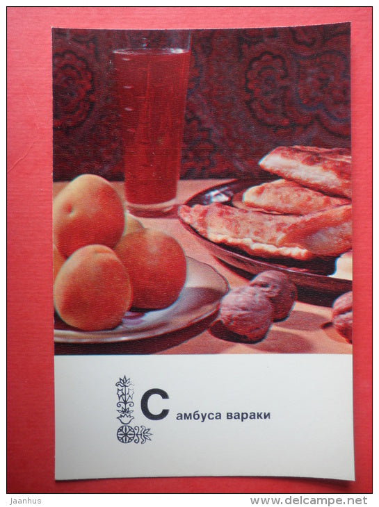 Sambusa Varaki - puff pastry - recipes - Tajik dishes - 1976 - Russia USSR - unused - JH Postcards