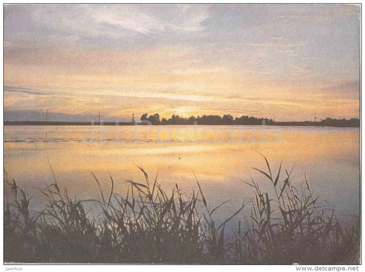 sunset on the Small Bay - 1 - Väike Viigi - Haapsalu - 1990 - Estonia USSR - unused - JH Postcards