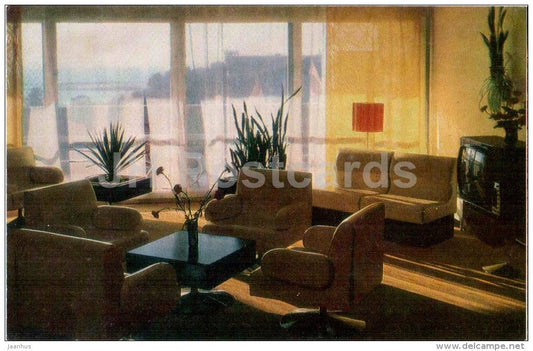 Lounge in the 12th Floor - The Zhemchuzhina Hotel - Sochi - 1979 - Russia USSR - unused - JH Postcards