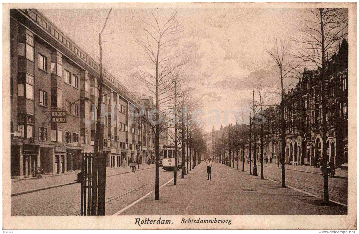 Schiedamscheweg - Rotterdam - tram - Netherlands - 1371 - old postcard - unused - JH Postcards