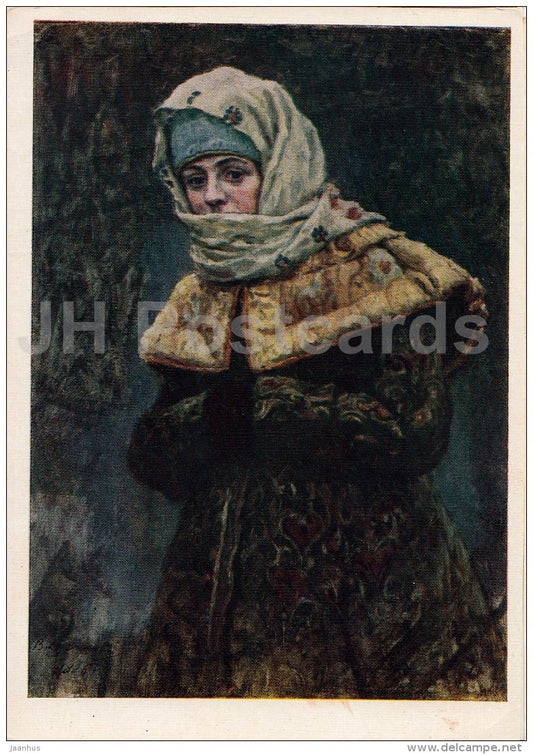 painting by V. Surikov - Fragment from painting Noblewoman Morozova , 1886 - Russian art - 1959 - Russia USSR - unused - JH Postcards