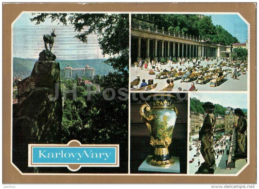Karlovy Vary - Karlsbad - spa - market colonnade - Czechoslovakia - Czech - used 1976 - JH Postcards