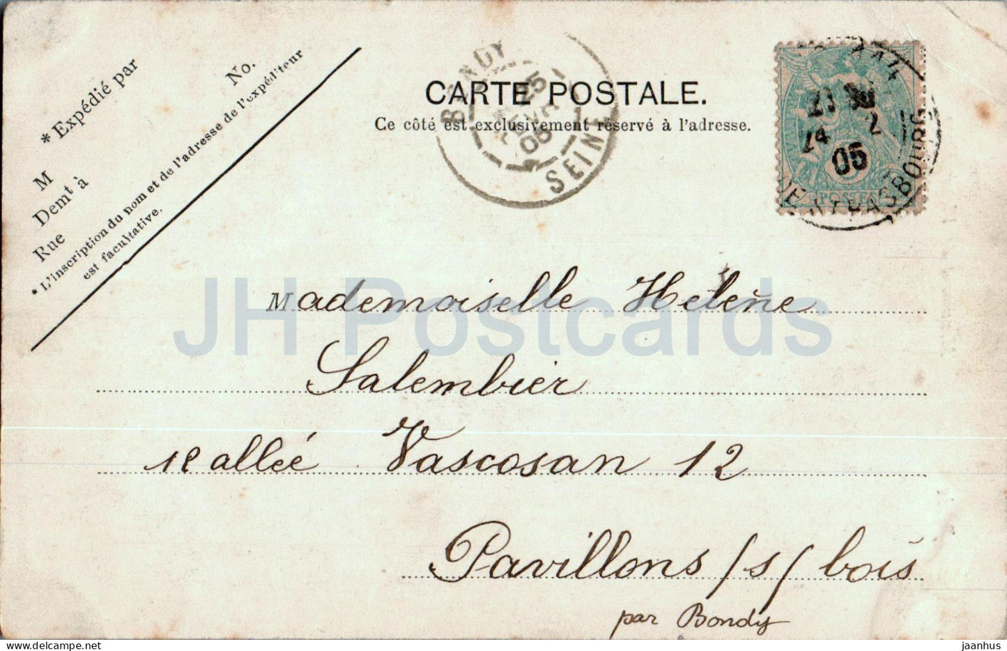 Paris - Monument de Victor Hugo - Denkmal - 32 - alte Postkarte - 1905 - Frankreich - gebraucht 
