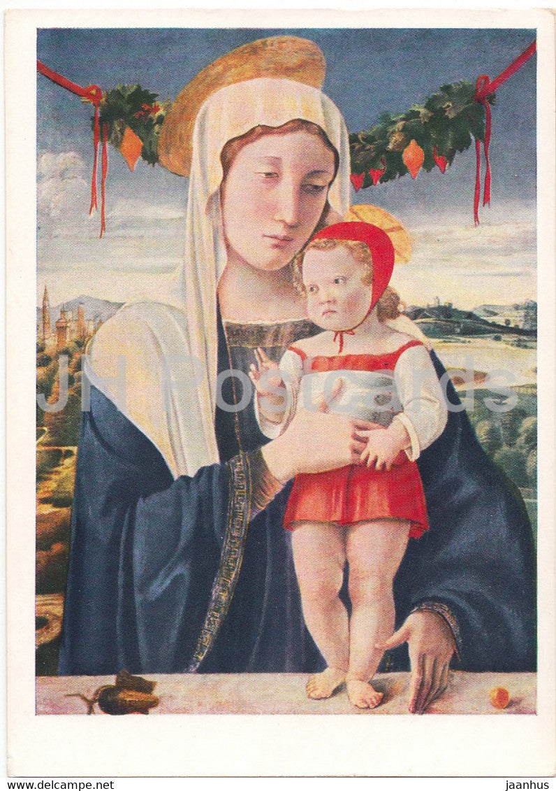 painting by Giovanni Bellini - Madonna mit Kind - Madonna with Child - Italian art - Germany - unused - JH Postcards