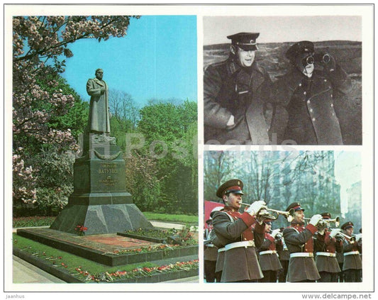 monument to Vatunin - large postcard - Kyiv - Kiev - 1980 - Ukraine USSR - unused - JH Postcards