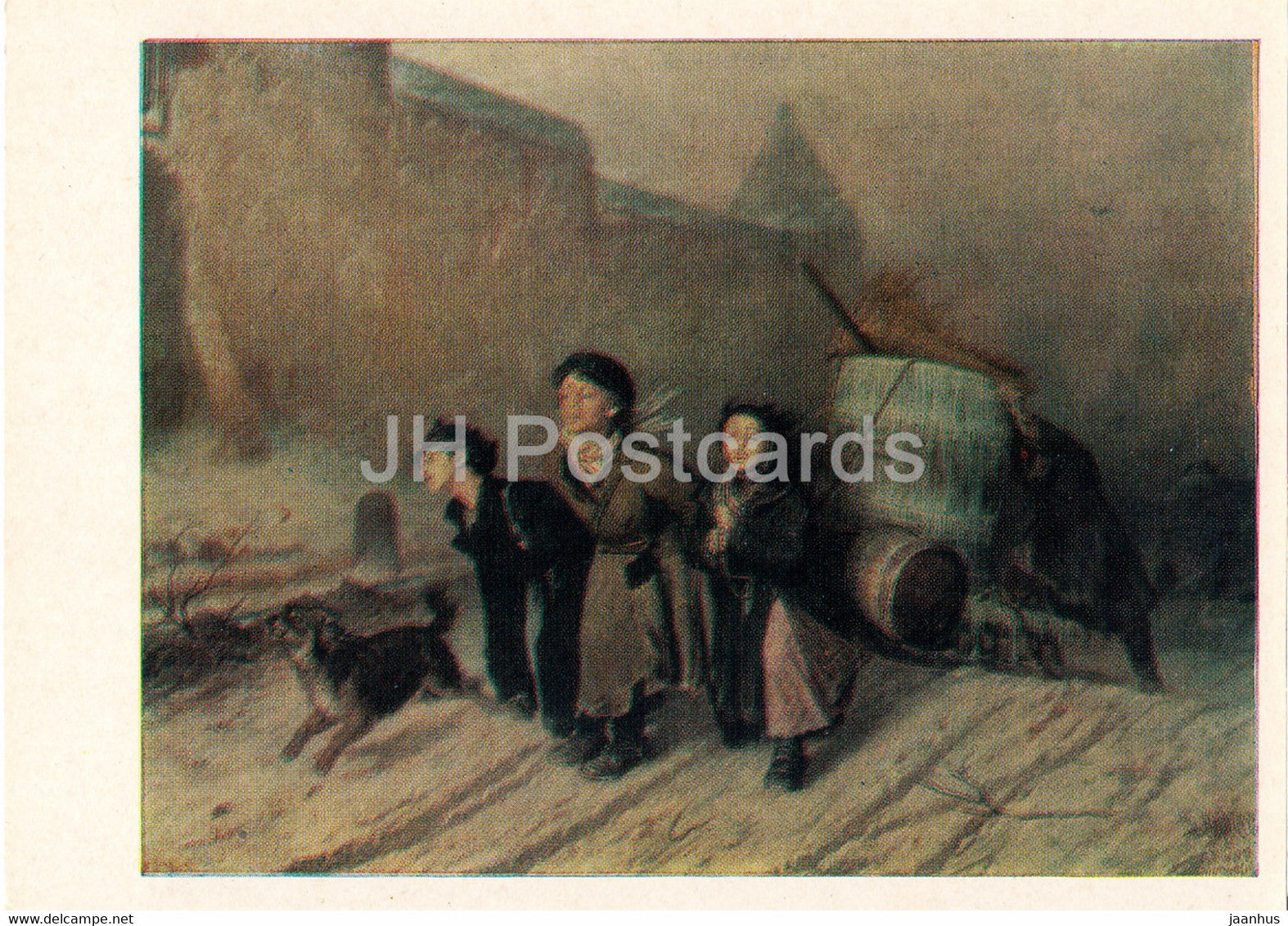 painting by V. Perov - Troika - Russian art - 1983 - Russia USSR - unused - JH Postcards