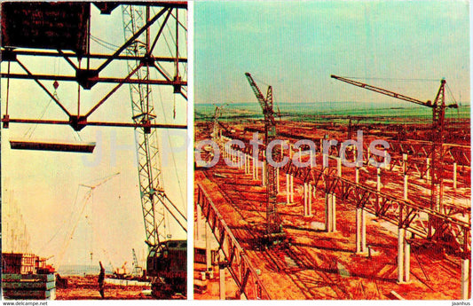 Tatarstan - Naberezhnye Chelny - starting building KAMAZ plant - 1973 - Russia USSR - unused - JH Postcards