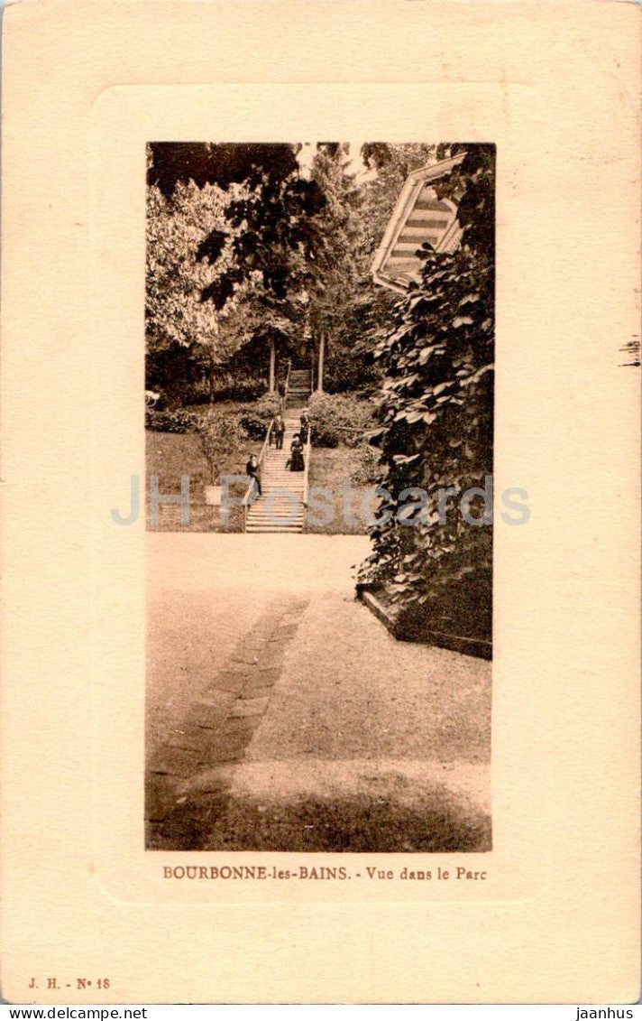 Bourbonne Les Bains - Vue dans le Parc - park - 18 - old postcard - 1910 - France - used - JH Postcards