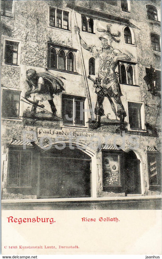 Regensburg - Riese Goliath - old postcard - Germany - unused - JH Postcards