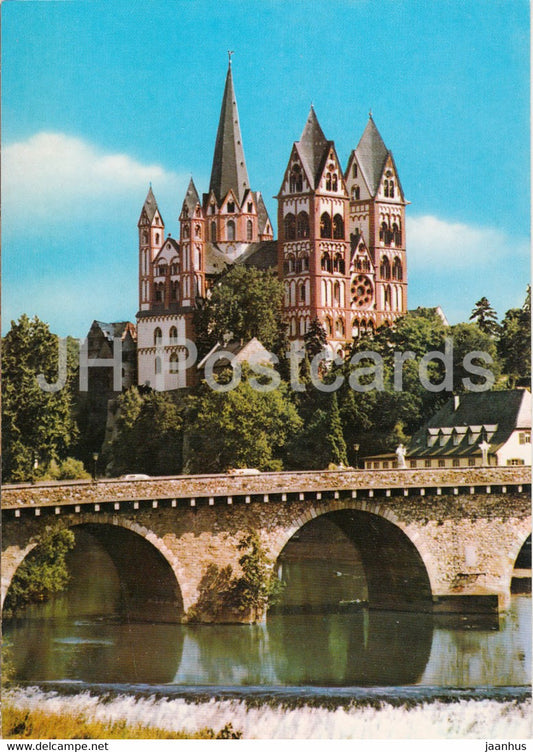 Limburg an der Lahn - Dom mit Lahnbrucke - cathedral - bridge - Germany - unused - JH Postcards