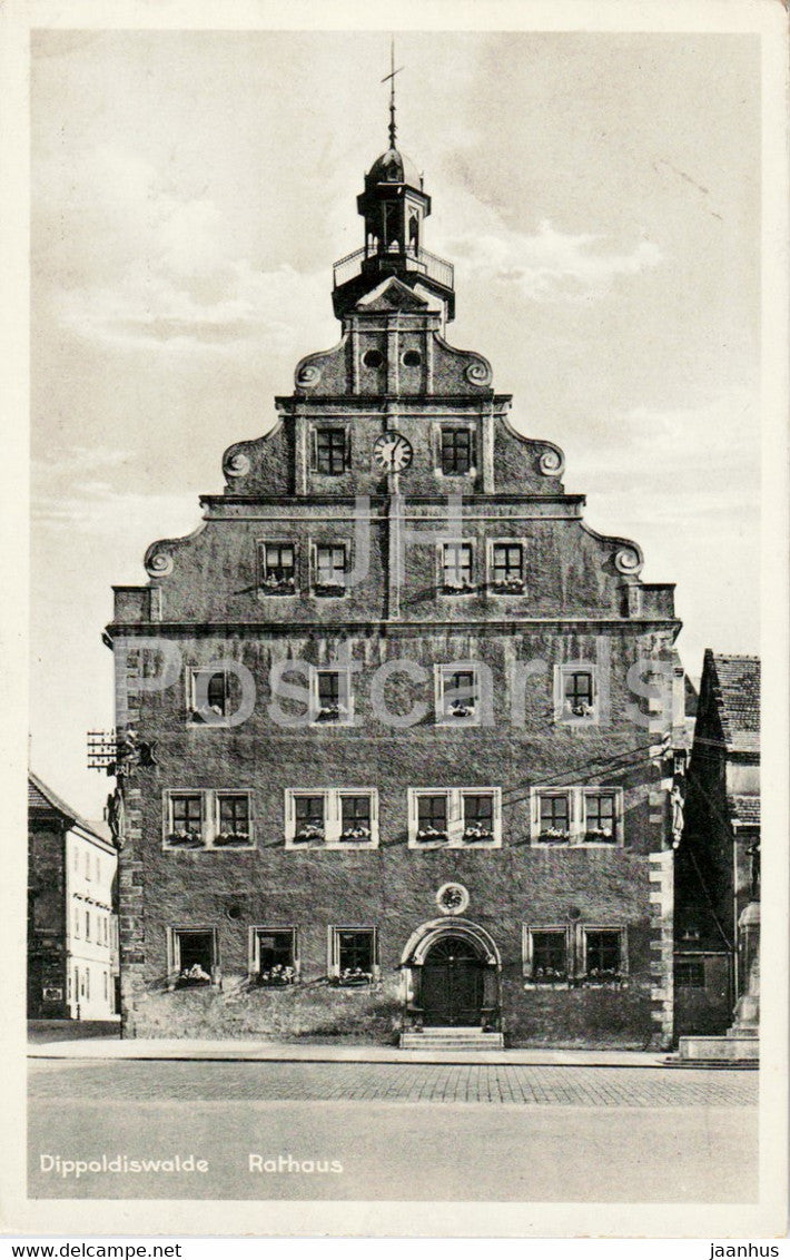 Dippoldiswalde - Rathaus - town hall - 1936 - old postcard - Germany - used - JH Postcards