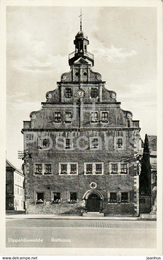 Dippoldiswalde - Rathaus - town hall - 1936 - old postcard - Germany - used - JH Postcards