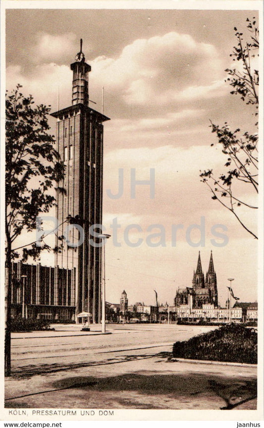 Koln - Cologne - Pressaturm und Dom - old postcard - 1931 - Germany - used - JH Postcards